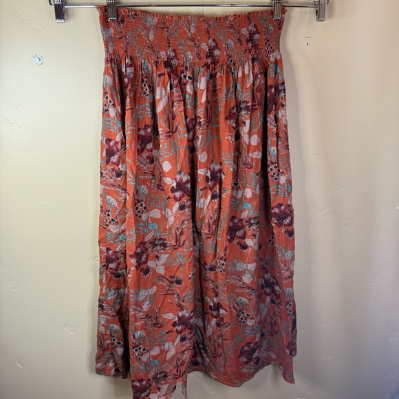 Natural Life L/XL Womens Smocked Elastic‎ Waist Pull On Floral Maxi Skirt Boho - Picture 5 of 8